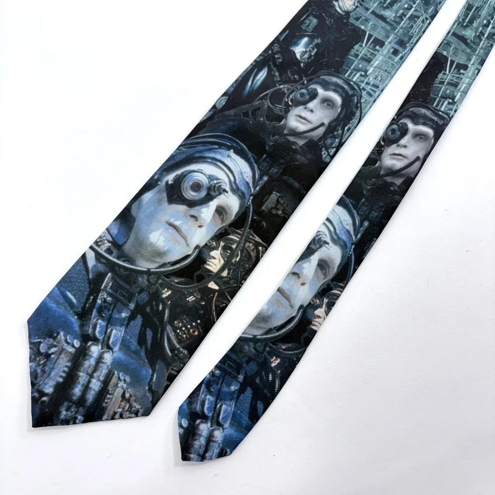 Ralph Marlin Necktie Blue Star Trek Borg Vintage 1994 Sci-Fi All Over Print Tie‎